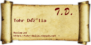Tohr Délia névjegykártya